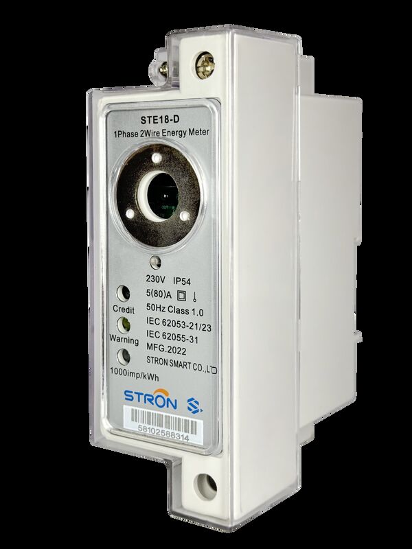 DIN Σιδηροδρομικός μονοφασικός προπληρωμένος μετρητής έξυπνος προπληρωμένος μετρητής ηλεκτρικής ενέργειας ονομαστική συχνότητα 50-60HZ με προπληρωμή για παρακολούθηση της χρήσης ενέργειας