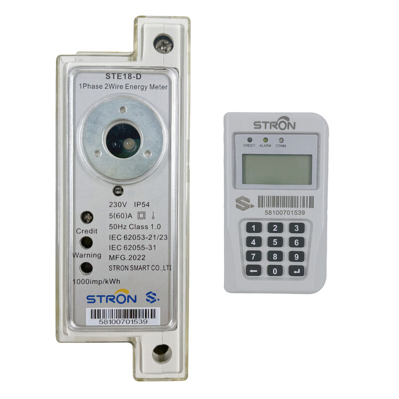 DIN Σιδηροδρομικός μονοφασικός προπληρωμένος μετρητής έξυπνος προπληρωμένος μετρητής ηλεκτρικής ενέργειας ονομαστική συχνότητα 50-60HZ με προπληρωμή για παρακολούθηση της χρήσης ενέργειας