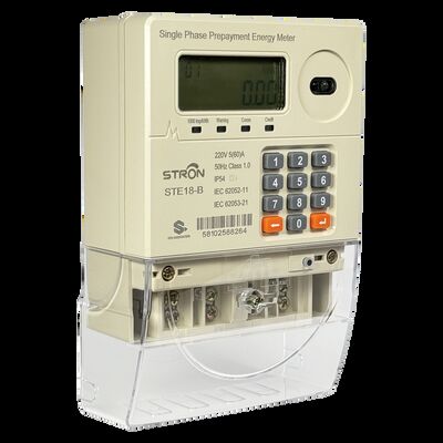 IP54 Διανοητικός μετρητής ηλεκτρικής ενέργειας με πολλαπλό τιμολόγιο/αντι-παραποιήσεις/όριο ισχύος με προκαταβολή πληκτρολόγιο με μονό φάση με λογισμικό πώλησης